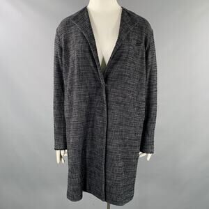 ISSEY MIYAKE Size L Grey Navy Single Breasted Snaps Coat
